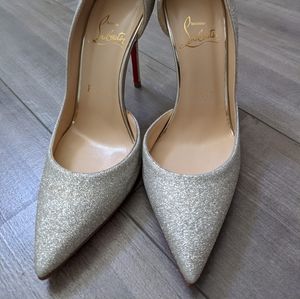 Christian Louboutin Iriza Wedding Glitter Heels 100mm 35.5